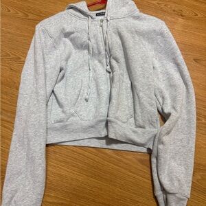 Gray Women's Cropped Hoodie